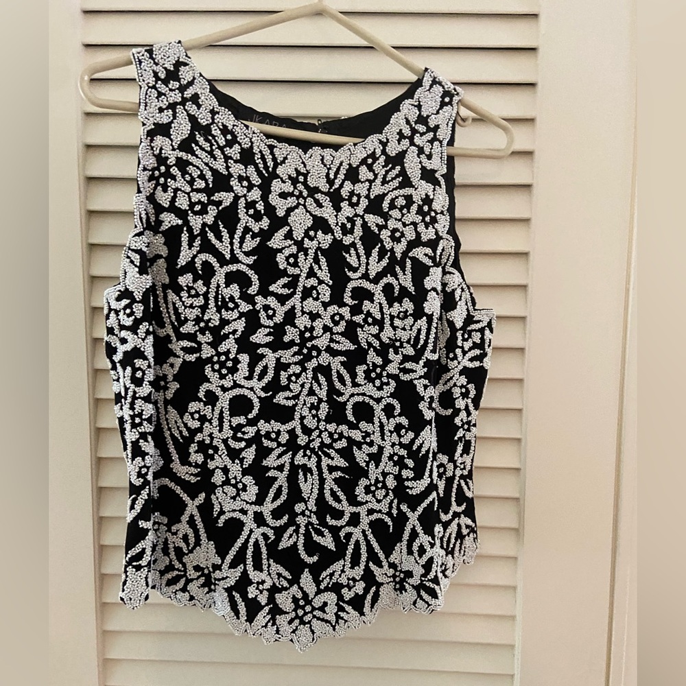 Black and White beaded top